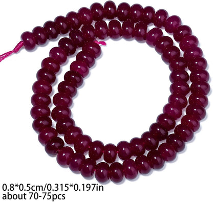 5x8mm Natural Green Lemon Jade Stone Rondelle Beads, 75PCS Spacer Round Loose Abacus Beads for Jewelry Making, Gemstone for Bracelet Necklace Earrings, Arts and Crafts - Colors C