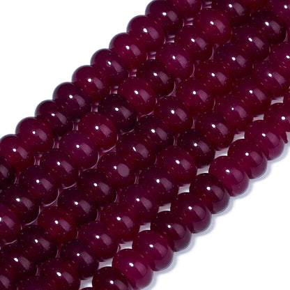 5x8mm Natural Green Lemon Jade Stone Rondelle Beads, 75PCS Spacer Round Loose Abacus Beads for Jewelry Making, Gemstone for Bracelet Necklace Earrings, Arts and Crafts - Colors C