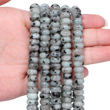 5x8mm Natural Green Lemon Jade Stone Rondelle Beads, 75PCS Spacer Round Loose Abacus Beads for Jewelry Making, Gemstone for Bracelet Necklace Earrings, Arts and Crafts - Colors C