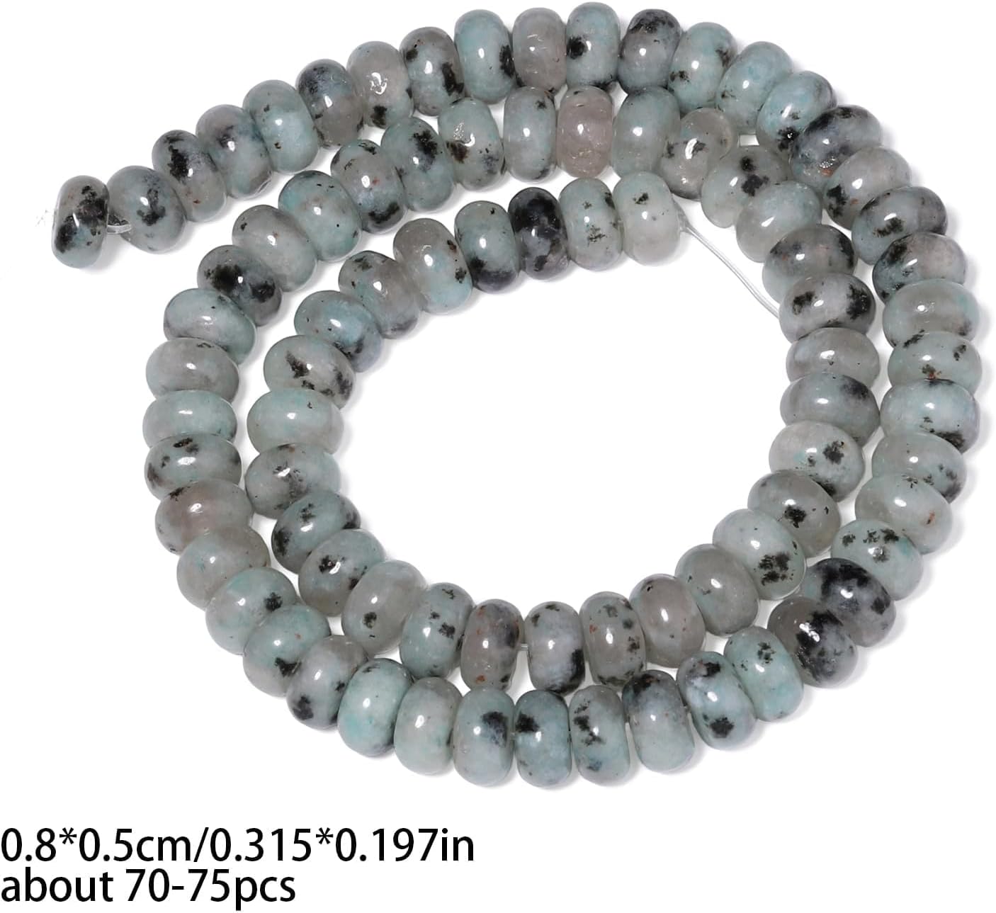 5x8mm Natural Green Lemon Jade Stone Rondelle Beads, 75PCS Spacer Round Loose Abacus Beads for Jewelry Making, Gemstone for Bracelet Necklace Earrings, Arts and Crafts - Colors C
