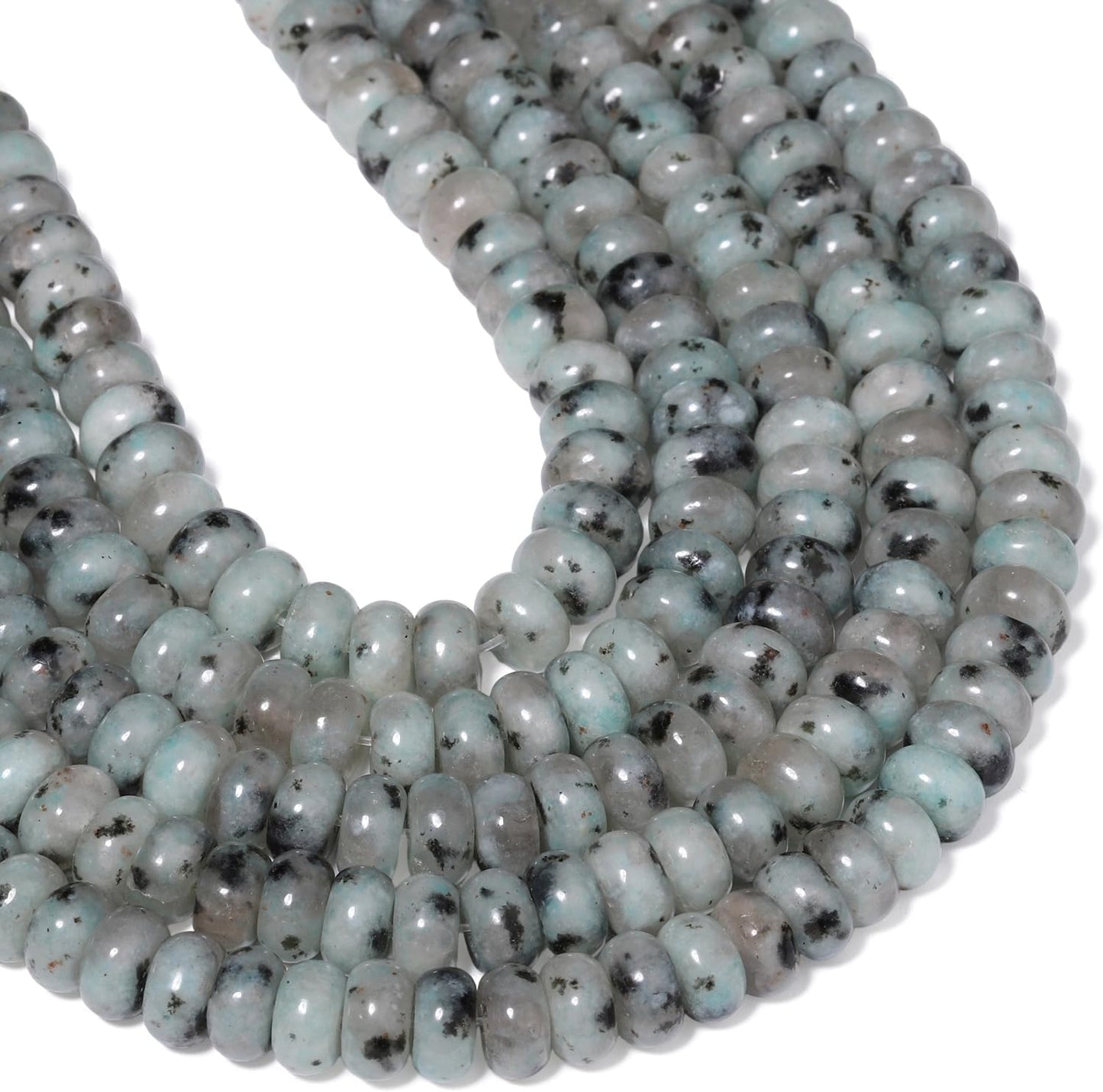 5x8mm Natural Green Lemon Jade Stone Rondelle Beads, 75PCS Spacer Round Loose Abacus Beads for Jewelry Making, Gemstone for Bracelet Necklace Earrings, Arts and Crafts - Colors C