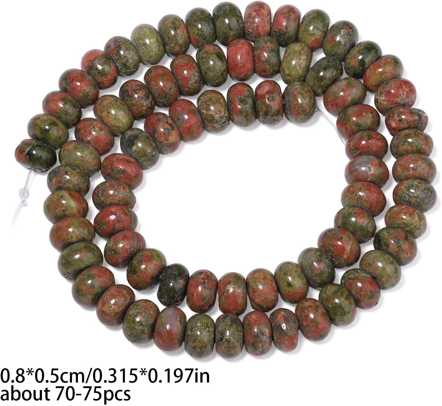 5x8mm Natural Green Lemon Jade Stone Rondelle Beads, 75PCS Spacer Round Loose Abacus Beads for Jewelry Making, Gemstone for Bracelet Necklace Earrings, Arts and Crafts - Colors C