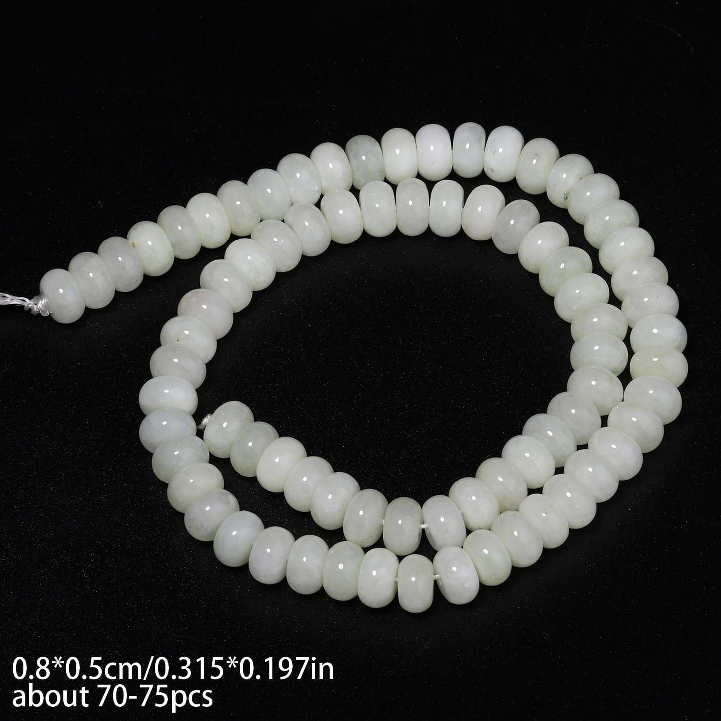 5x8mm Natural Green Lemon Jade Stone Rondelle Beads, 75PCS Spacer Round Loose Abacus Beads for Jewelry Making, Gemstone for Bracelet Necklace Earrings, Arts and Crafts - Colors C