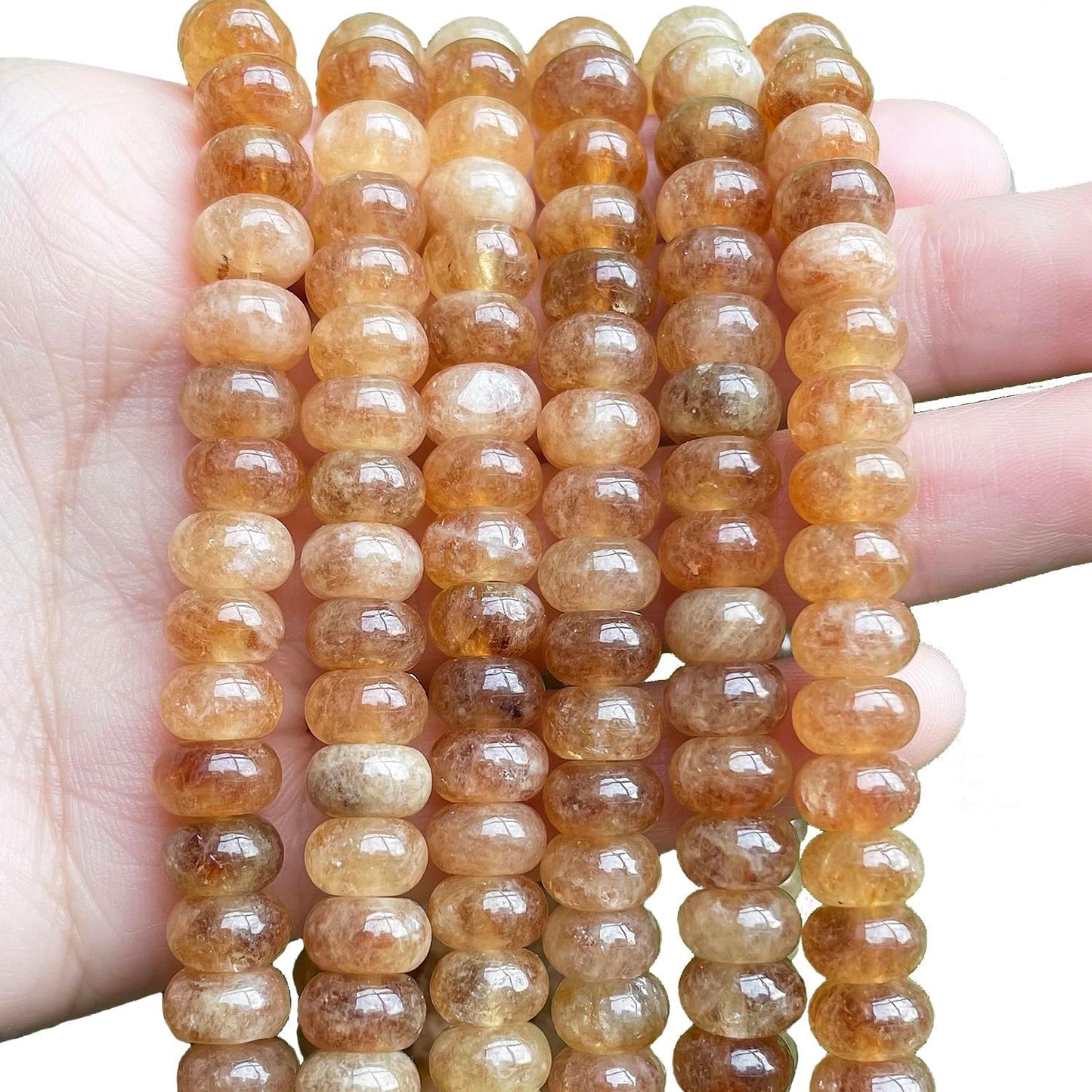 5x8mm Natural Green Lemon Jade Stone Rondelle Beads, 75PCS Spacer Round Loose Abacus Beads for Jewelry Making, Gemstone for Bracelet Necklace Earrings, Arts and Crafts - Colors C