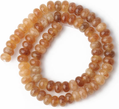5x8mm Natural Green Lemon Jade Stone Rondelle Beads, 75PCS Spacer Round Loose Abacus Beads for Jewelry Making, Gemstone for Bracelet Necklace Earrings, Arts and Crafts - Colors C