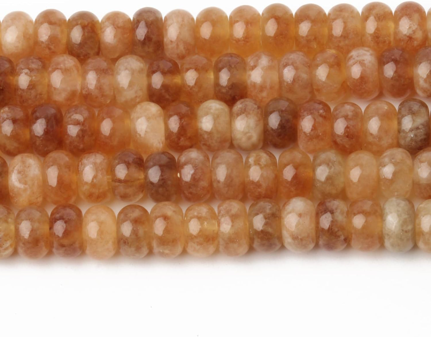 5x8mm Natural Green Lemon Jade Stone Rondelle Beads, 75PCS Spacer Round Loose Abacus Beads for Jewelry Making, Gemstone for Bracelet Necklace Earrings, Arts and Crafts - Colors C