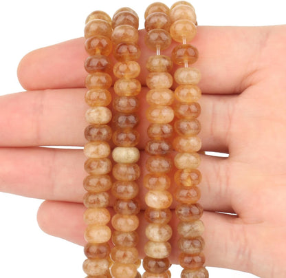 5x8mm Natural Green Lemon Jade Stone Rondelle Beads, 75PCS Spacer Round Loose Abacus Beads for Jewelry Making, Gemstone for Bracelet Necklace Earrings, Arts and Crafts - Colors C