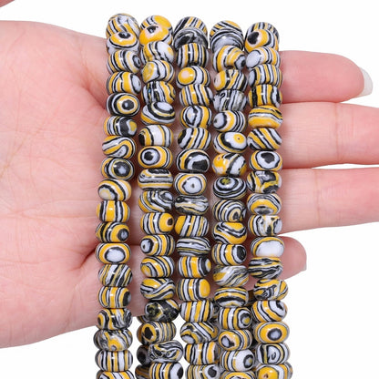 5x8mm Natural Green Lemon Jade Stone Rondelle Beads, 75PCS Spacer Round Loose Abacus Beads for Jewelry Making, Gemstone for Bracelet Necklace Earrings, Arts and Crafts - Colors C