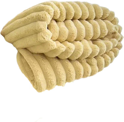 Luxurious Faux Furry Throw Blanket Soft Plushes Blanket for Couch or Bed for Fall and Winter Bedspreads