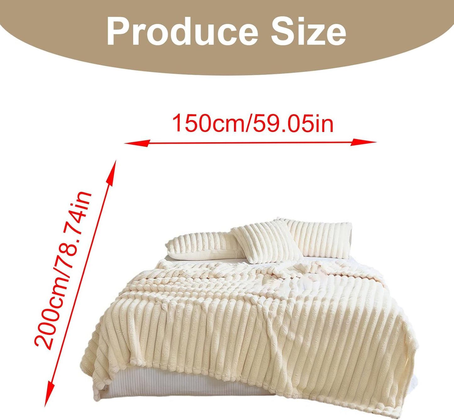 Luxurious Faux Furry Throw Blanket Soft Plushes Blanket for Couch or Bed for Fall and Winter Bedspreads