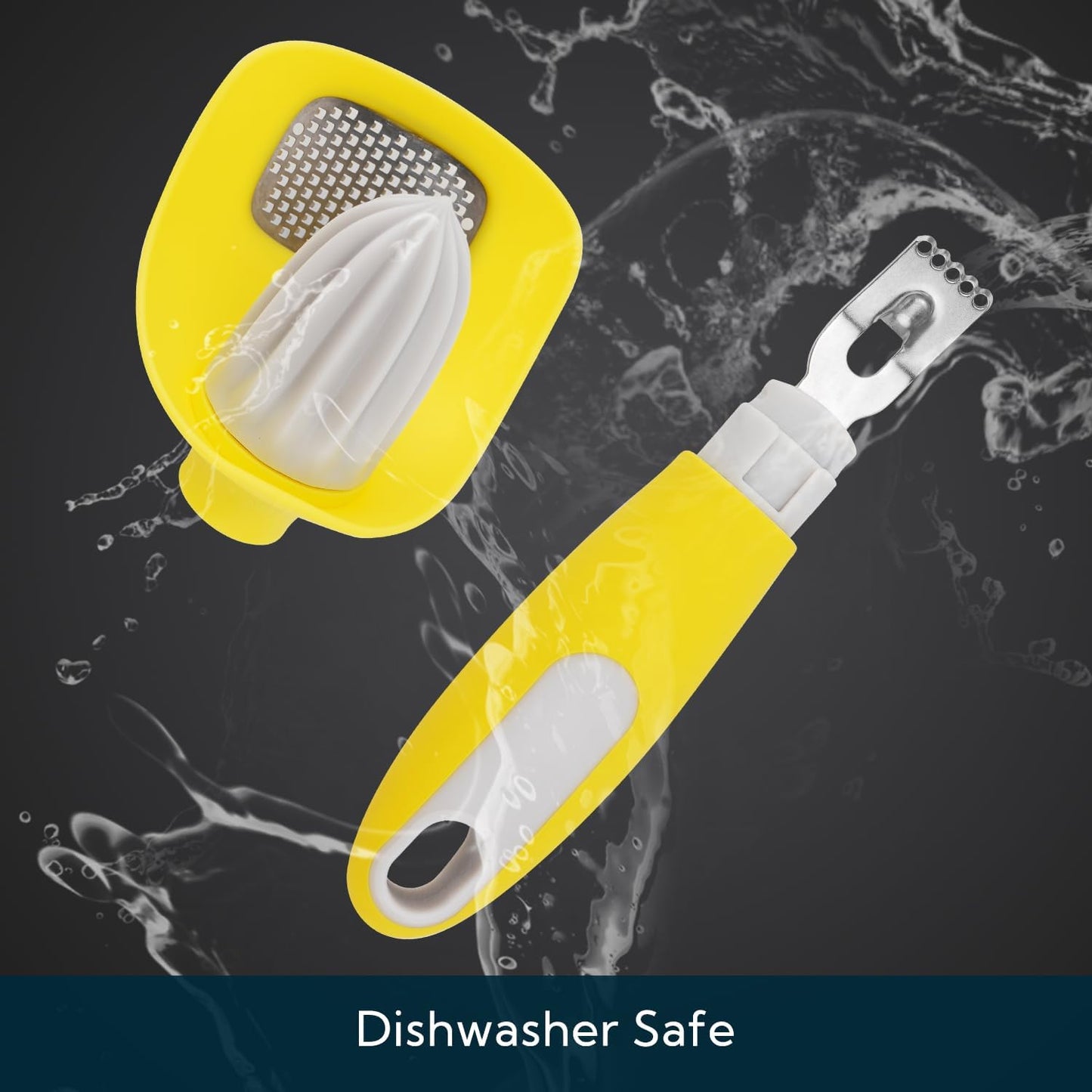 Lemon Zester Bar Tool 4 in 1, Citrus Lime Zester Peeler, Channel Knife, Citrus Reamer, Grater, Seed Pip Catcher to Avoid Mess, Soft-Touch Grip, Compact for Easy Storage, Dishwasher Safe