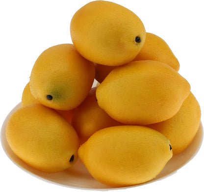 8pcs High Grade Fake Yellow Lemon Decoration Artificial Lemons Realistic Fruit Simulation for Home Party Holiday Christmas Display