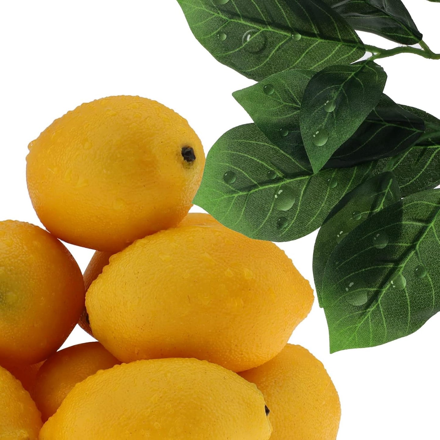 8pcs High Grade Fake Yellow Lemon Decoration Artificial Lemons Realistic Fruit Simulation for Home Party Holiday Christmas Display