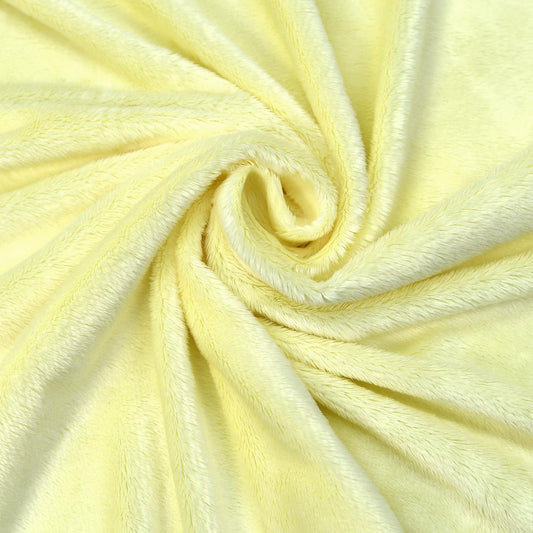 Light Yellow Super Soft Minky Fabric by The Yard, 36"x60" | Short Pile Smooth Plush Material for DIY Sewing, Craft Projects