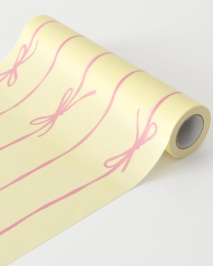 Pink Yellow Striped Peel and Stick Wallpaper Kawaii Cute Decor 9in×19.7ft | Removable Contact Paper for Walls, Cabinets, Renter Friendly, Ribbon, Dorm Decor, Made in Japan, EASYWALLTAPE EWP27