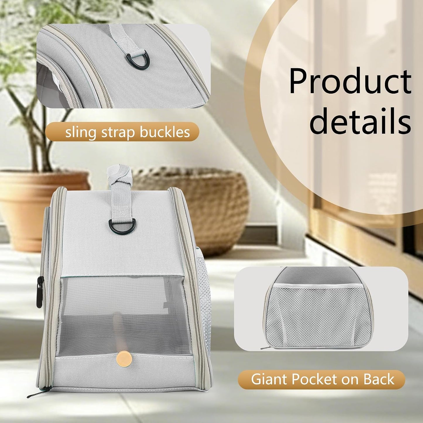 Bird Carrier, Portable Small Bird Parrot Parakeet Carrier with Standing Perch and Stainless Steel Tray, Side Access Window Collapsible (Green, Clear Windows)