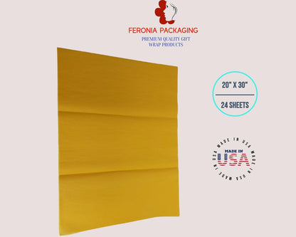 Goldenrod Tissue Paper Squares, Bulk 24 Sheets, Premium Gift Wrap and Art Supplies for Birthdays, Holidays, or Presents , Large 20 Inch x 30 Inch