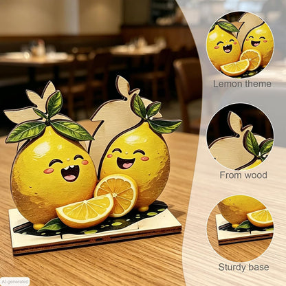 Lemon Style Wooden Napkin Holder - Dinner Napkin Dispenser for Table, Kitchen, Bar, and Restaurant