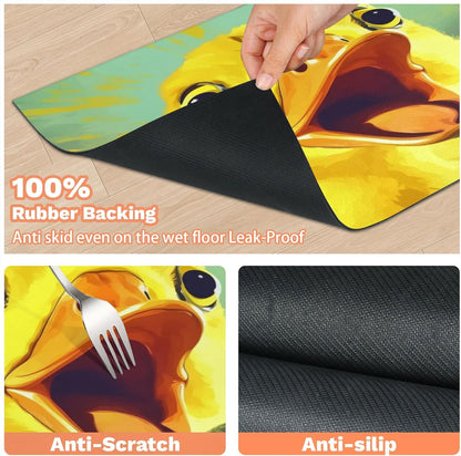 Dog Food Mat Yellow Duck Absorbent Dog Cat Bowl Mat for Food and Water Pet Feeding Dispenser Mat for Dogs Cats Pet Supplies 12" x 20"