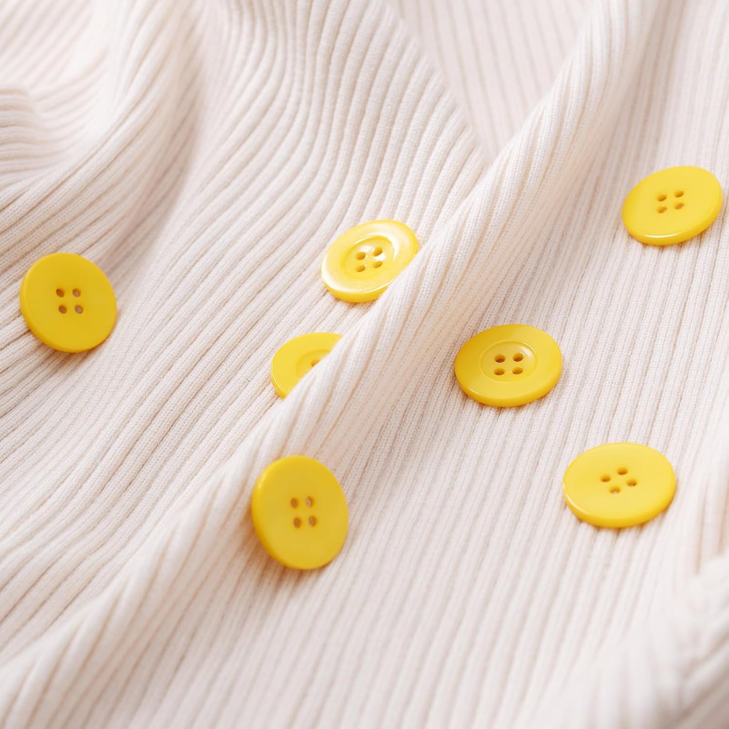 30PCS 1 Inch (25mm) Yellow Round 4-Hole Resin Buttons for Sewing — Flatback Craft Buttons for Clothes, Shirt, Coat, Jacket, Pants, Uniform, DIY Projects — 18 Colors Available