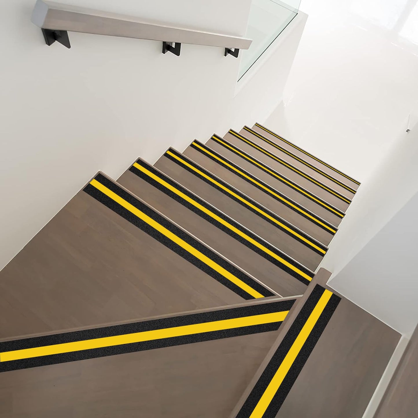 2" x 16.5FT Anti Slip Tape with Reflective Stripe,Premium Grip Tape Non Slip Stair Treads Tape,Non Skid Tape, High Traction Adhesive for Stairs Step Black/Yellow