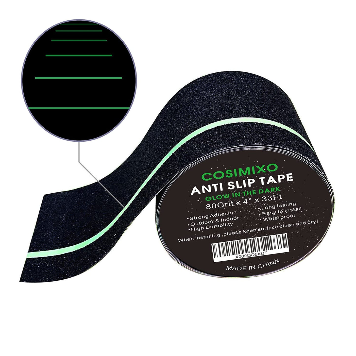 2" x 16.5FT Anti Slip Tape with Reflective Stripe,Premium Grip Tape Non Slip Stair Treads Tape,Non Skid Tape, High Traction Adhesive for Stairs Step Black/Yellow