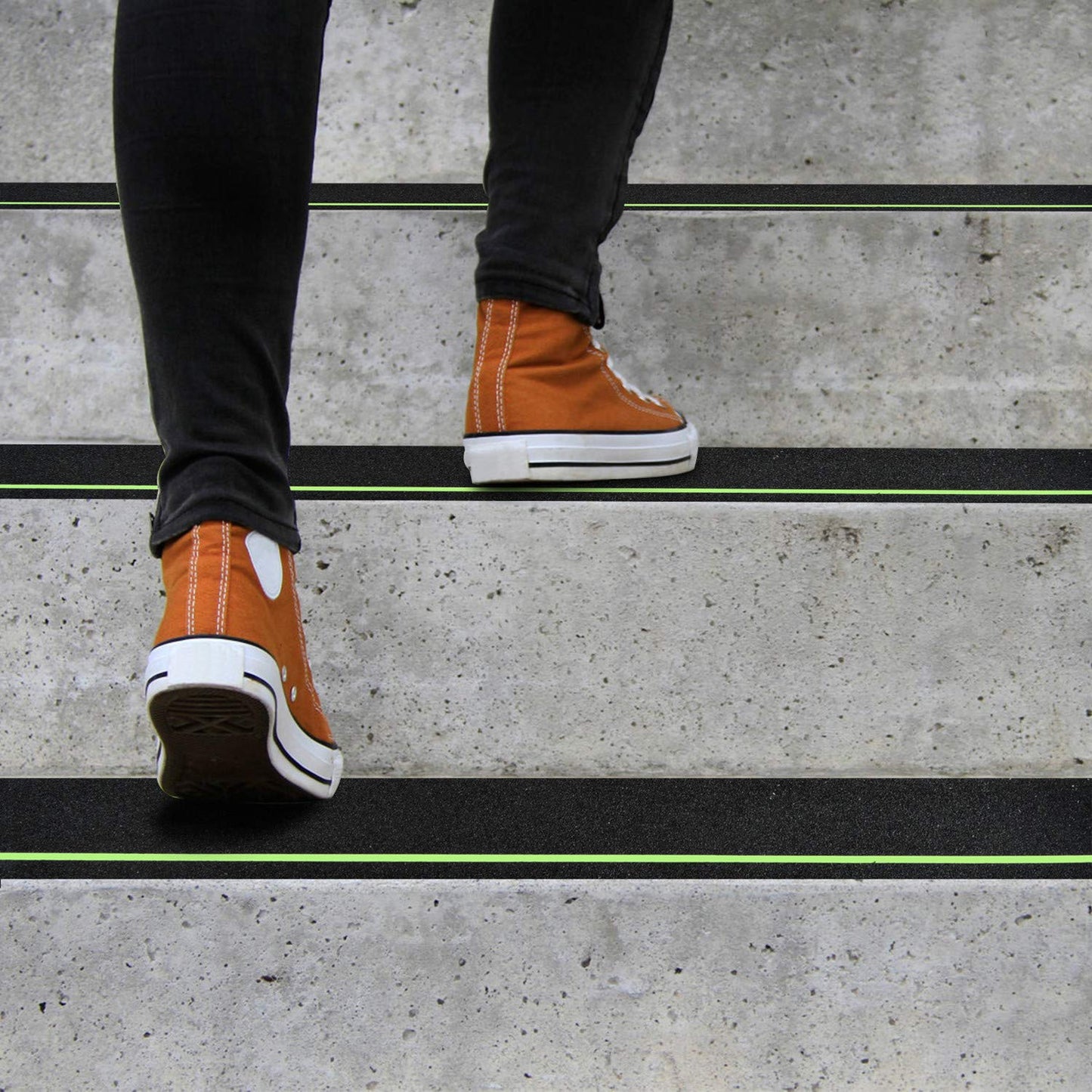 2" x 16.5FT Anti Slip Tape with Reflective Stripe,Premium Grip Tape Non Slip Stair Treads Tape,Non Skid Tape, High Traction Adhesive for Stairs Step Black/Yellow