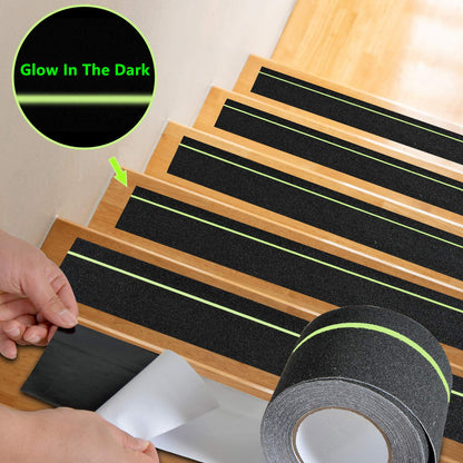 2" x 16.5FT Anti Slip Tape with Reflective Stripe,Premium Grip Tape Non Slip Stair Treads Tape,Non Skid Tape, High Traction Adhesive for Stairs Step Black/Yellow