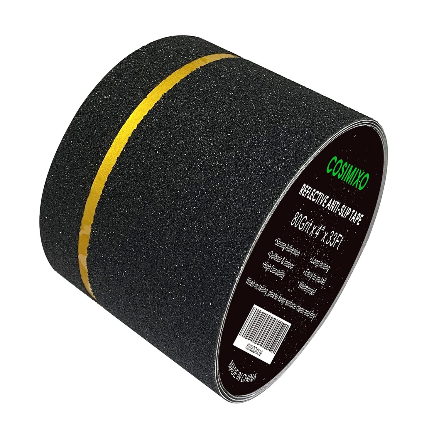 2" x 16.5FT Anti Slip Tape with Reflective Stripe,Premium Grip Tape Non Slip Stair Treads Tape,Non Skid Tape, High Traction Adhesive for Stairs Step Black/Yellow