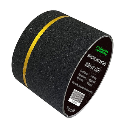 2" x 16.5FT Anti Slip Tape with Reflective Stripe,Premium Grip Tape Non Slip Stair Treads Tape,Non Skid Tape, High Traction Adhesive for Stairs Step Black/Yellow