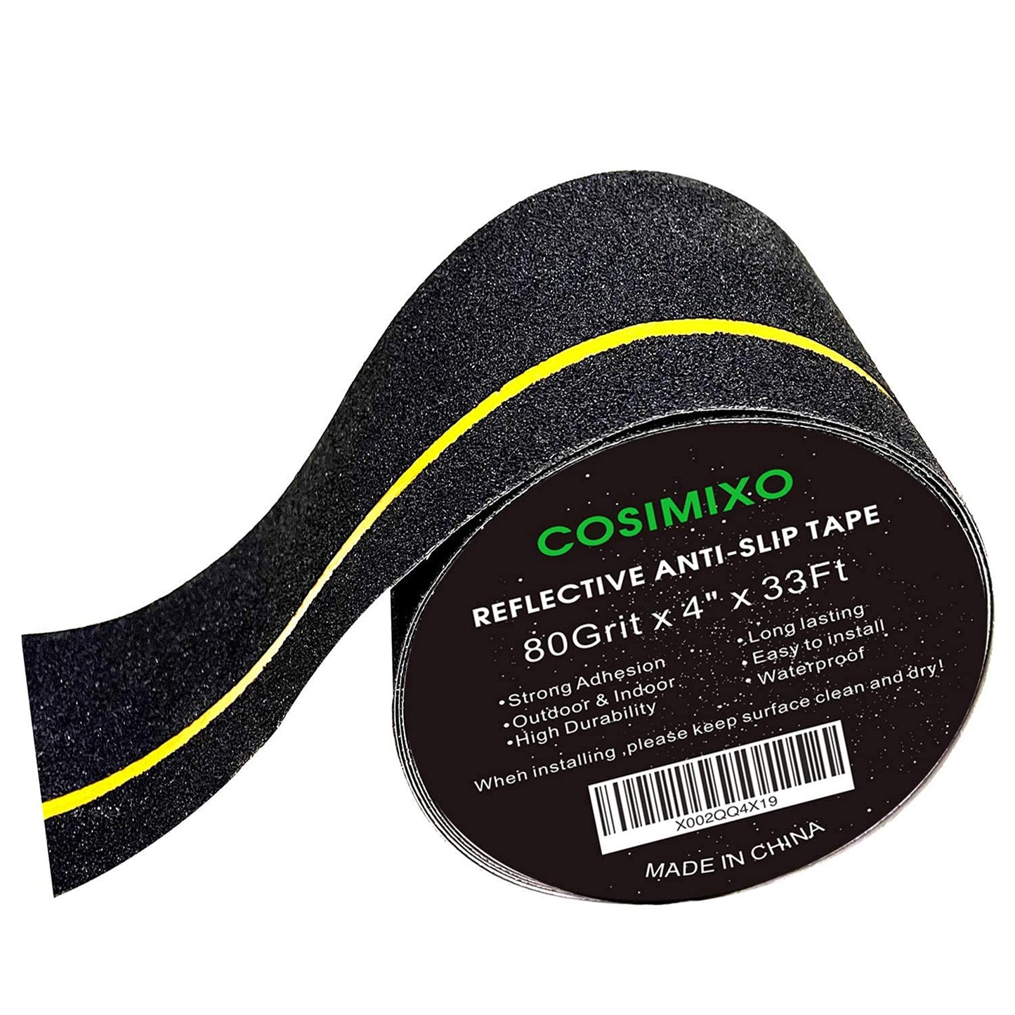 2" x 16.5FT Anti Slip Tape with Reflective Stripe,Premium Grip Tape Non Slip Stair Treads Tape,Non Skid Tape, High Traction Adhesive for Stairs Step Black/Yellow