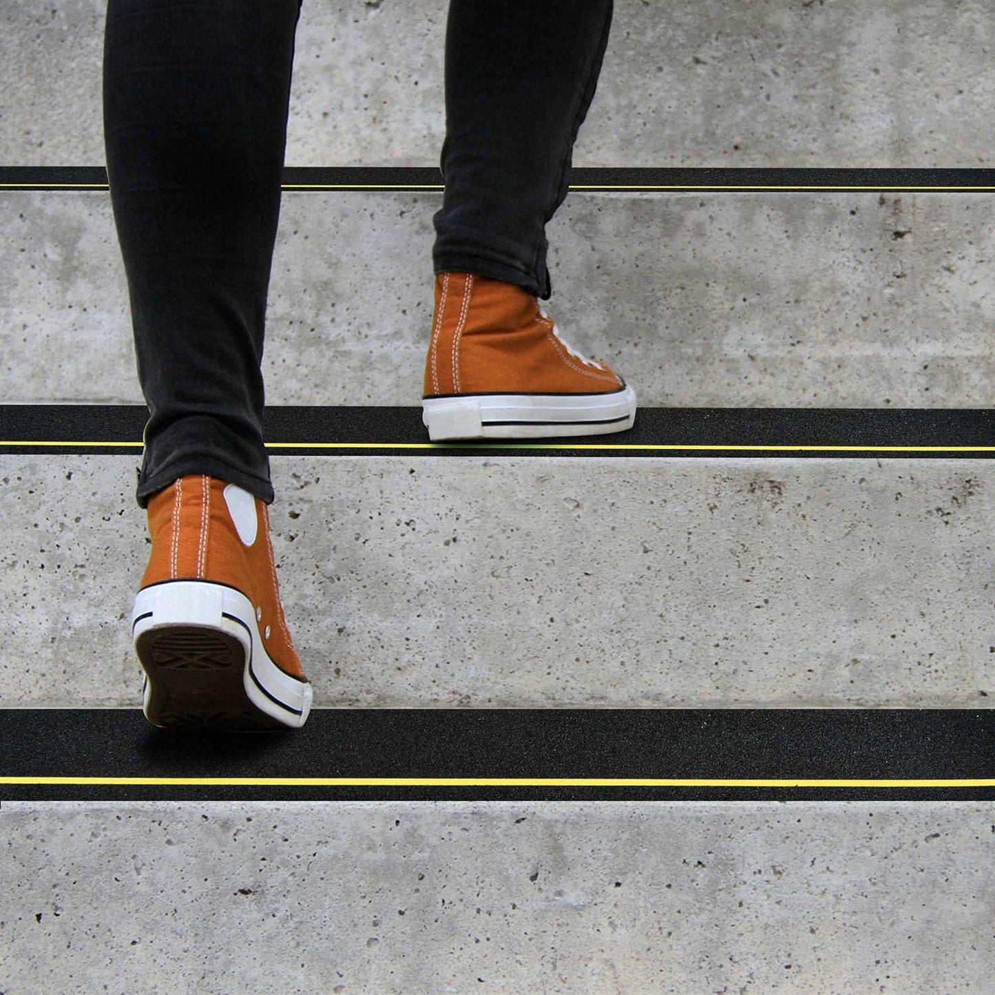 2" x 16.5FT Anti Slip Tape with Reflective Stripe,Premium Grip Tape Non Slip Stair Treads Tape,Non Skid Tape, High Traction Adhesive for Stairs Step Black/Yellow