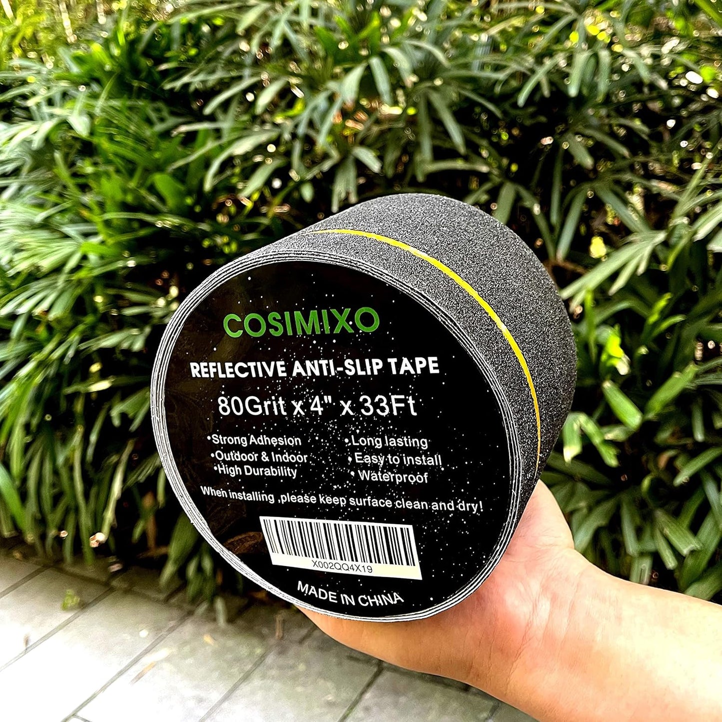 2" x 16.5FT Anti Slip Tape with Reflective Stripe,Premium Grip Tape Non Slip Stair Treads Tape,Non Skid Tape, High Traction Adhesive for Stairs Step Black/Yellow