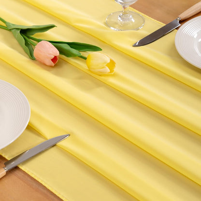 Yellow Chiffon Table Runner Summer Boho Wedding Birthday Party Decor | 14ft 29x120 Inches Rustic Farmhouse Centerpiece Runner Sheer Bridal Baby Shower Anniversary Holiday Home Decorations