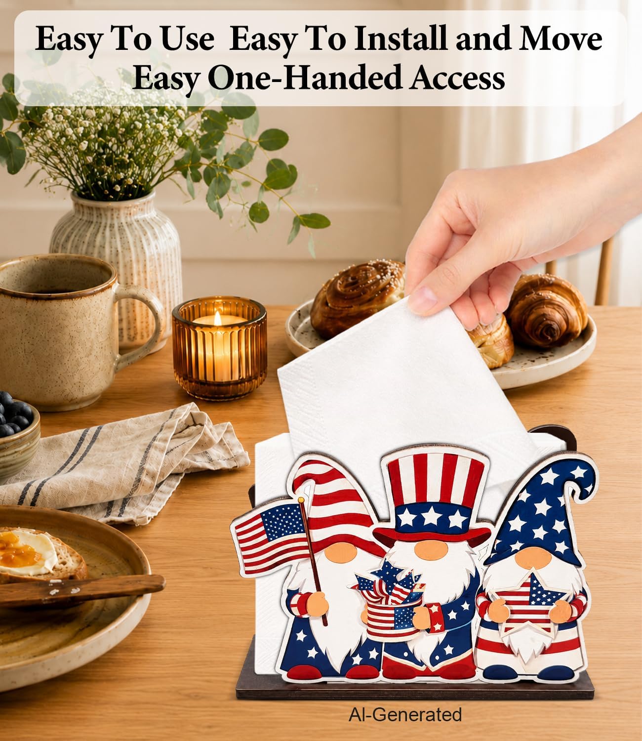 Cute Lemon Wooden Napkin Holder for Table Summer Yellow Lemon Wood Napkin Dispenser for Home Kitchen Dining Room Decor Napkins Tissue Holder