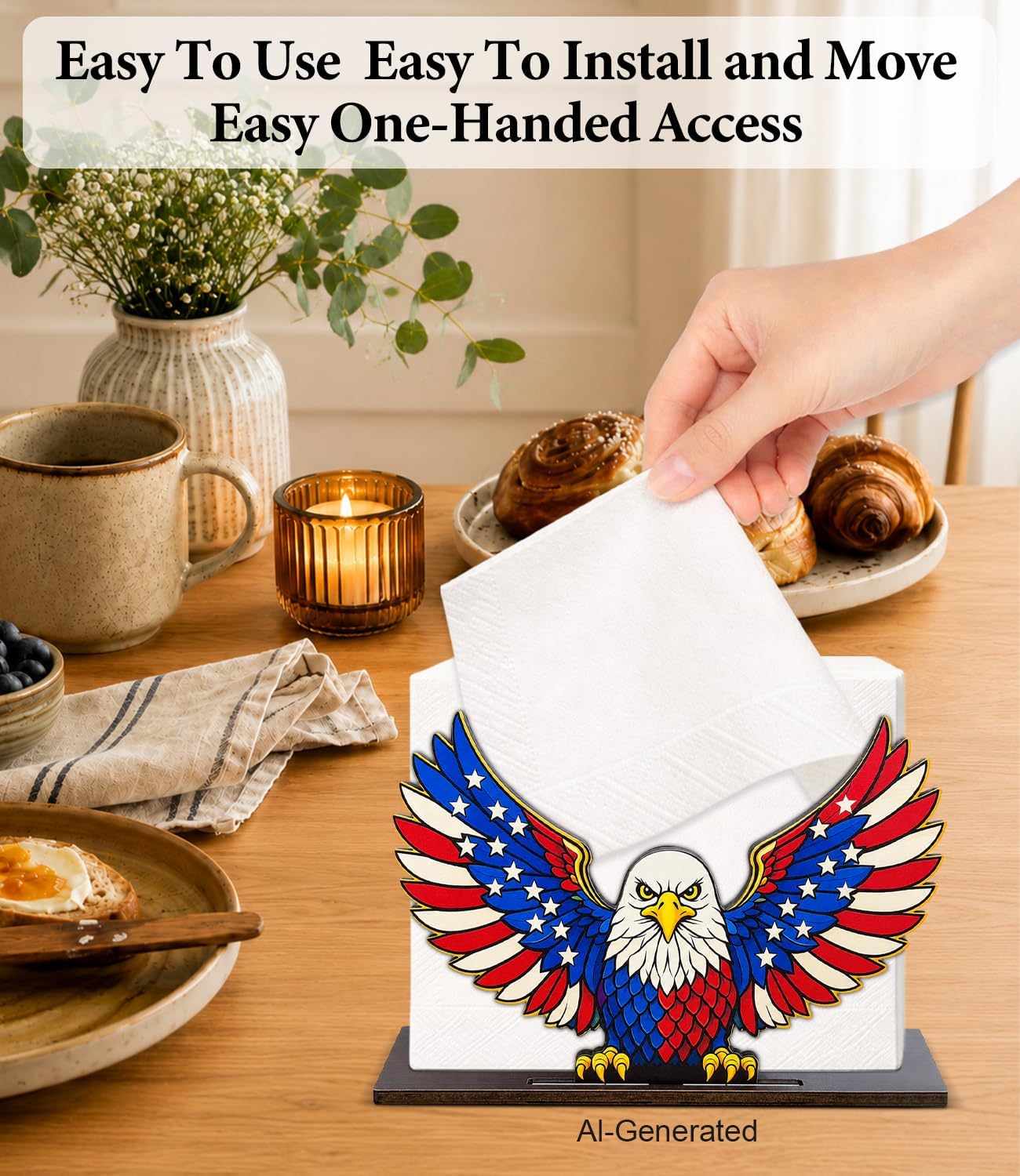 Cute Lemon Wooden Napkin Holder for Table Summer Yellow Lemon Wood Napkin Dispenser for Home Kitchen Dining Room Decor Napkins Tissue Holder