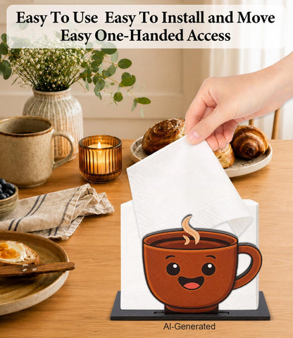 Cute Lemon Wooden Napkin Holder for Table Summer Yellow Lemon Wood Napkin Dispenser for Home Kitchen Dining Room Decor Napkins Tissue Holder
