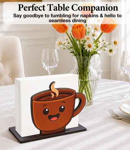 Cute Lemon Wooden Napkin Holder for Table Summer Yellow Lemon Wood Napkin Dispenser for Home Kitchen Dining Room Decor Napkins Tissue Holder