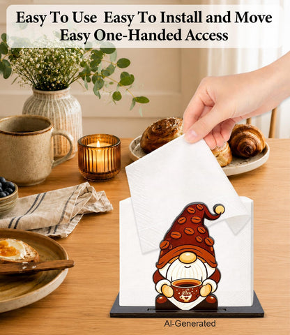 Cute Lemon Wooden Napkin Holder for Table Summer Yellow Lemon Wood Napkin Dispenser for Home Kitchen Dining Room Decor Napkins Tissue Holder