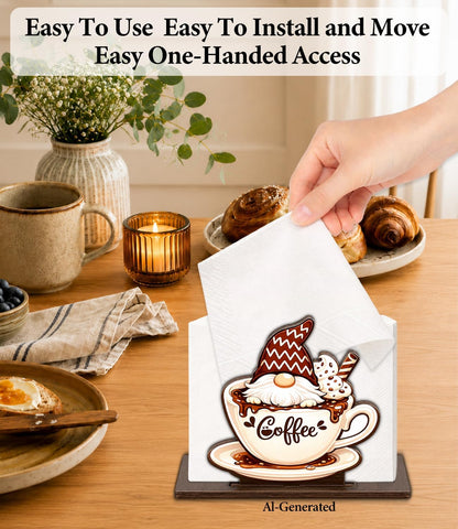 Cute Lemon Wooden Napkin Holder for Table Summer Yellow Lemon Wood Napkin Dispenser for Home Kitchen Dining Room Decor Napkins Tissue Holder
