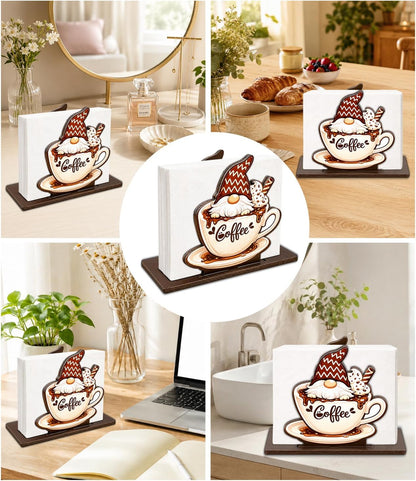 Cute Lemon Wooden Napkin Holder for Table Summer Yellow Lemon Wood Napkin Dispenser for Home Kitchen Dining Room Decor Napkins Tissue Holder
