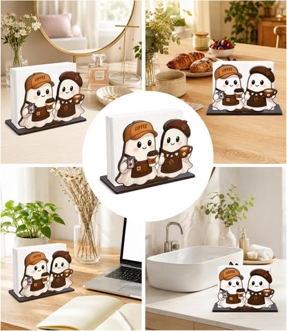 Cute Lemon Wooden Napkin Holder for Table Summer Yellow Lemon Wood Napkin Dispenser for Home Kitchen Dining Room Decor Napkins Tissue Holder