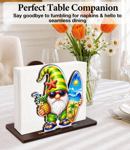 Cute Lemon Wooden Napkin Holder for Table Summer Yellow Lemon Wood Napkin Dispenser for Home Kitchen Dining Room Decor Napkins Tissue Holder
