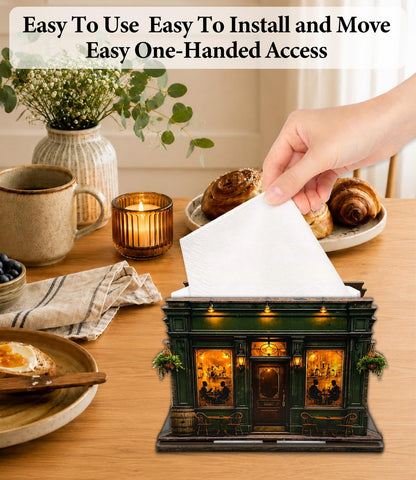 Cute Lemon Wooden Napkin Holder for Table Summer Yellow Lemon Wood Napkin Dispenser for Home Kitchen Dining Room Decor Napkins Tissue Holder
