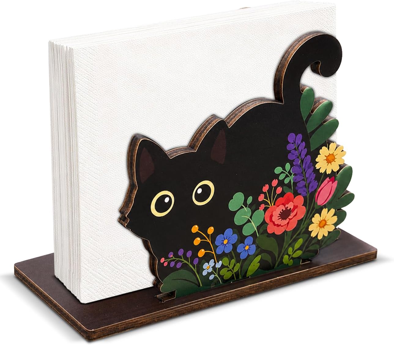 Cute Lemon Wooden Napkin Holder for Table Summer Yellow Lemon Wood Napkin Dispenser for Home Kitchen Dining Room Decor Napkins Tissue Holder