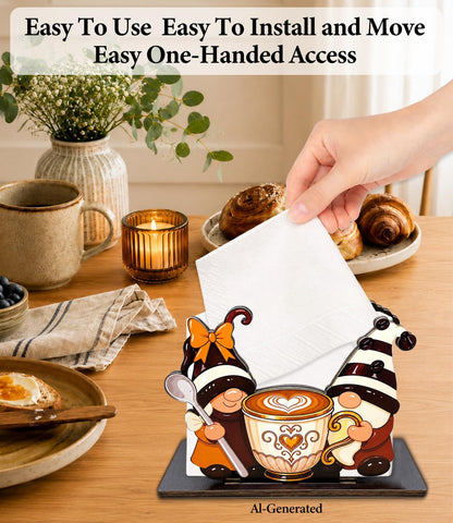 Cute Lemon Wooden Napkin Holder for Table Summer Yellow Lemon Wood Napkin Dispenser for Home Kitchen Dining Room Decor Napkins Tissue Holder