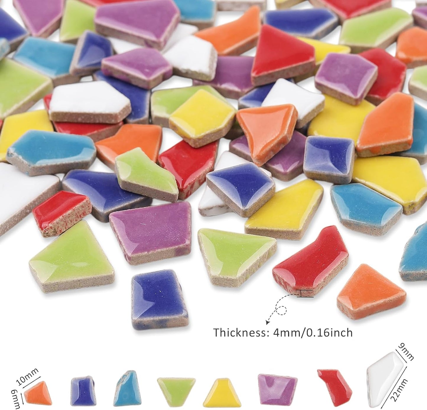 Ceramic Mosaic Tiles Bulk, 1 Pound Broken Mosaic Tiles for Crafts Supplies, Blue Small Mosaic Ceramic Tiles for DIY Outdoor Decoration