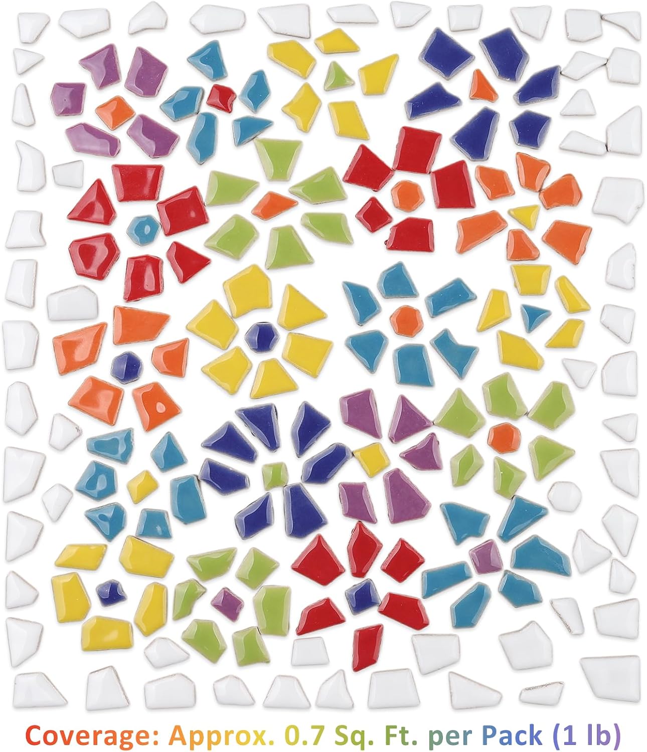 Ceramic Mosaic Tiles Bulk, 1 Pound Broken Mosaic Tiles for Crafts Supplies, Blue Small Mosaic Ceramic Tiles for DIY Outdoor Decoration