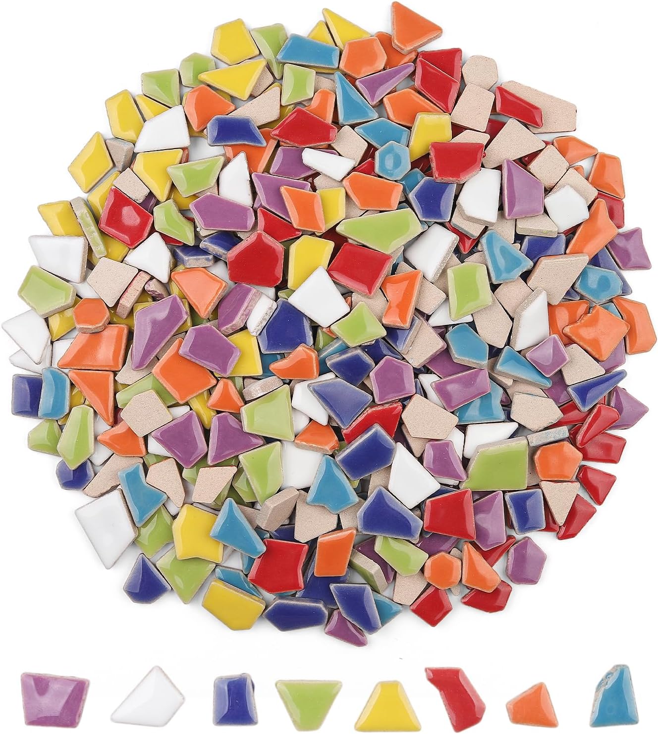 Ceramic Mosaic Tiles Bulk, 1 Pound Broken Mosaic Tiles for Crafts Supplies, Blue Small Mosaic Ceramic Tiles for DIY Outdoor Decoration