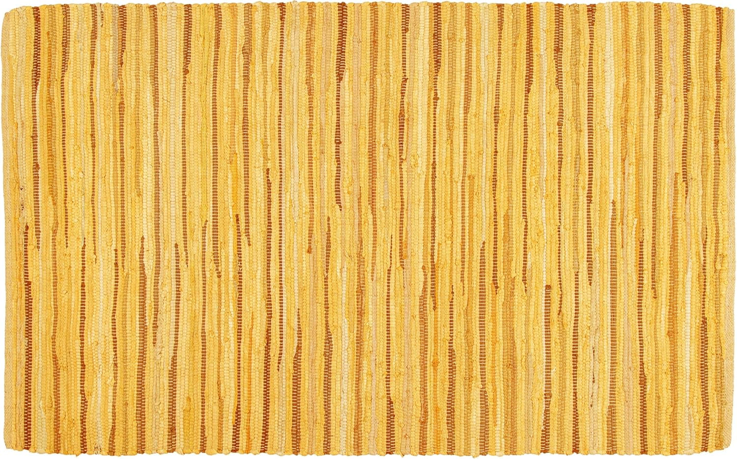 Chindi Area Rug 3x5 Feet - Mustard | Cotton Woven Rugs for Bedroom, Easy Clean Boho Throw Carpet